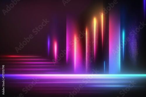 Colorful chaos of lines and vectors  abstract background. Desktop background  technology  colors.. 