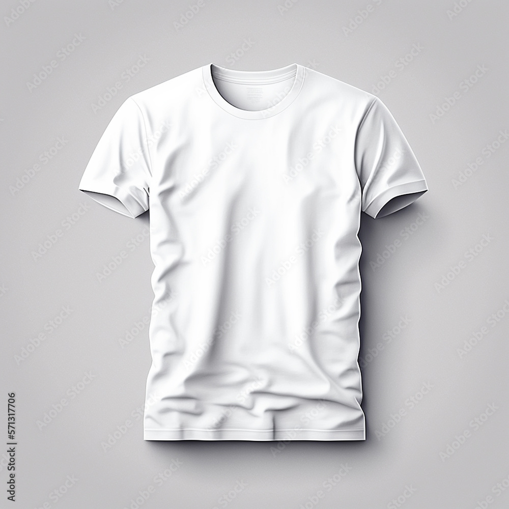 Blank t-shirt image for mockup, front view, isolated on white, plain t-shirt mockup. Polo tee design presentation for print. generative ai Blank t-shirt image for mockup, front view, isolated on white, plain t-shirt mockup. Polo tee design presentation for print. generative ai