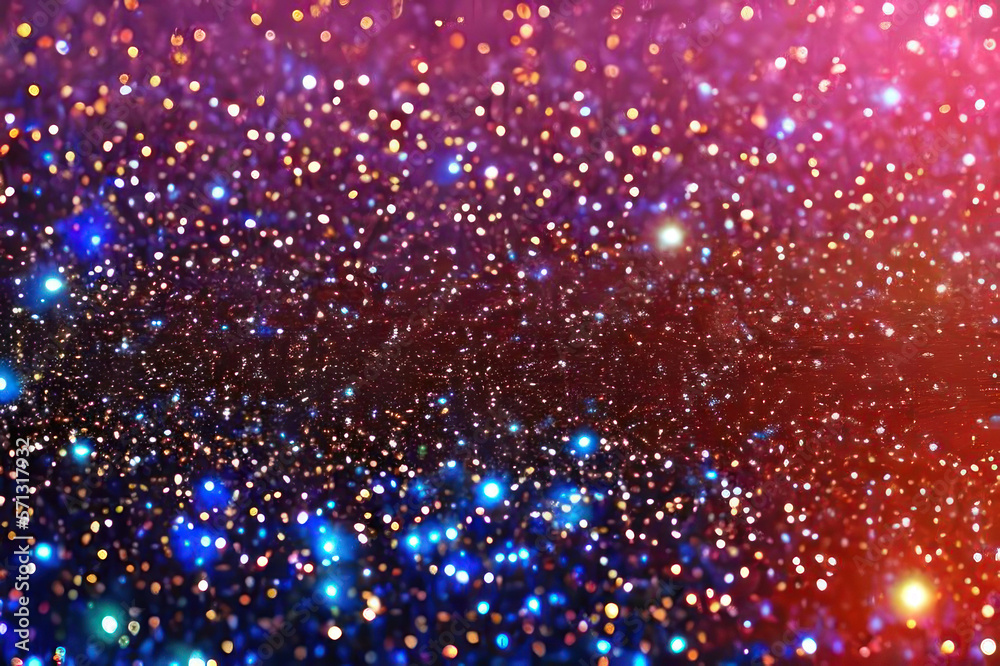 Abstract background with red and blue sparkles. AI generative.