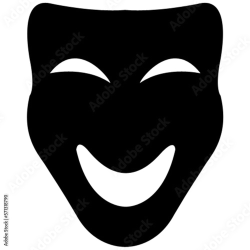 Wallpaper Mural happy theater mask vector, icon, symbol, logo, clipart, isolated. vector illustration. vector illustration isolated on white background. Torontodigital.ca