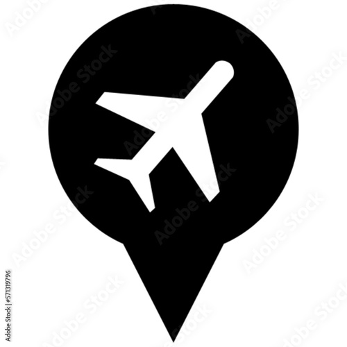 location mark airport vector icon symbol logo clipart isolated. vector illustration. vector illustration isolated on white background.