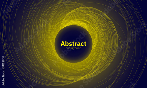 modern abstract background with round insert for logo, text. Design with golden circles on a dark background. Vector design