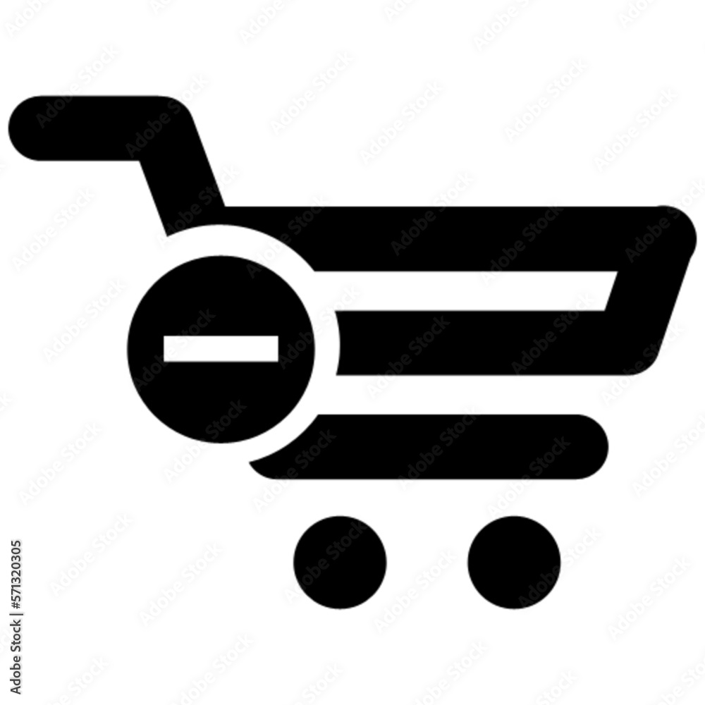 cart minus vector icon symbol logo clipart isolated. vector illustration. vector illustration isolated on white background.