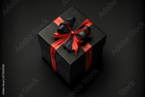 gift box with ribbon generative ai