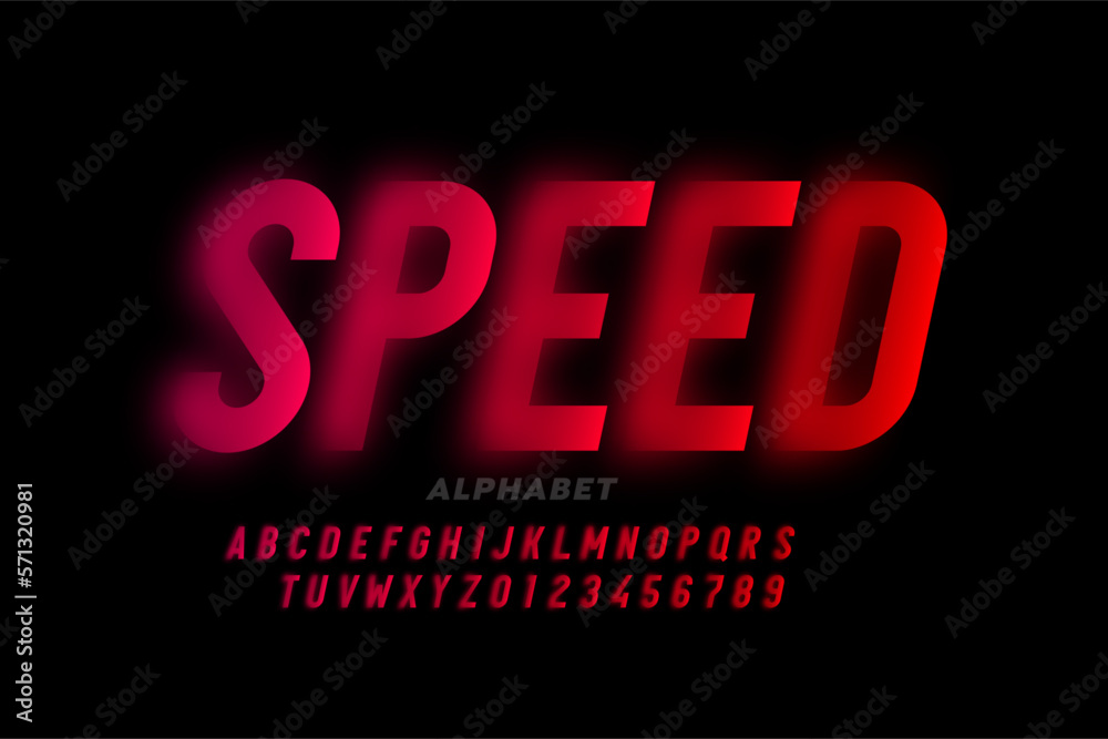 Speed style font design, alphabet letters and numbers vector illustration Speed style font design, alphabet letters and numbers vector illustration