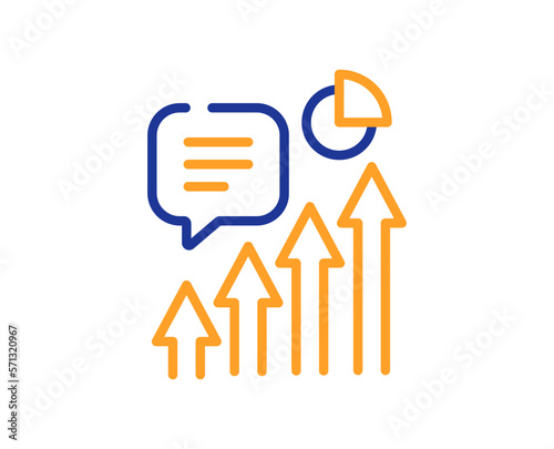 Kpi line icon. Performance indicator sign. Success progress chart symbol. Colorful thin line outline concept. Linear style kpi icon. Editable stroke. Vector