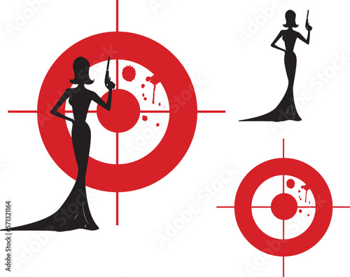 Femme Fetal woman with a gun target