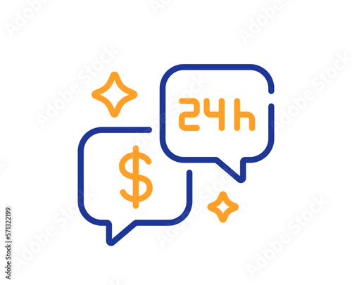Consulting line icon. Bank support sign. Finance service symbol. Colorful thin line outline concept. Linear style consulting icon. Editable stroke. Vector