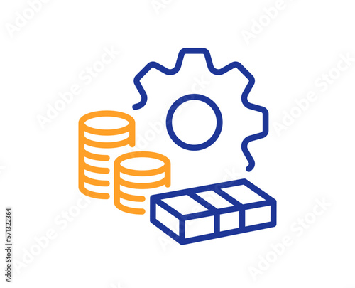 Money line icon. Transfer payment sign. Bank account maintenance symbol. Colorful thin line outline concept. Linear style money icon. Editable stroke. Vector