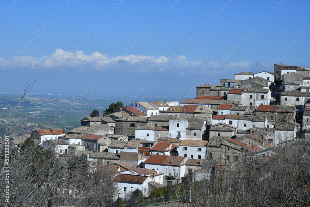 Panoramic view of Bovino, a medieval village in the province of Foggia in Italy.