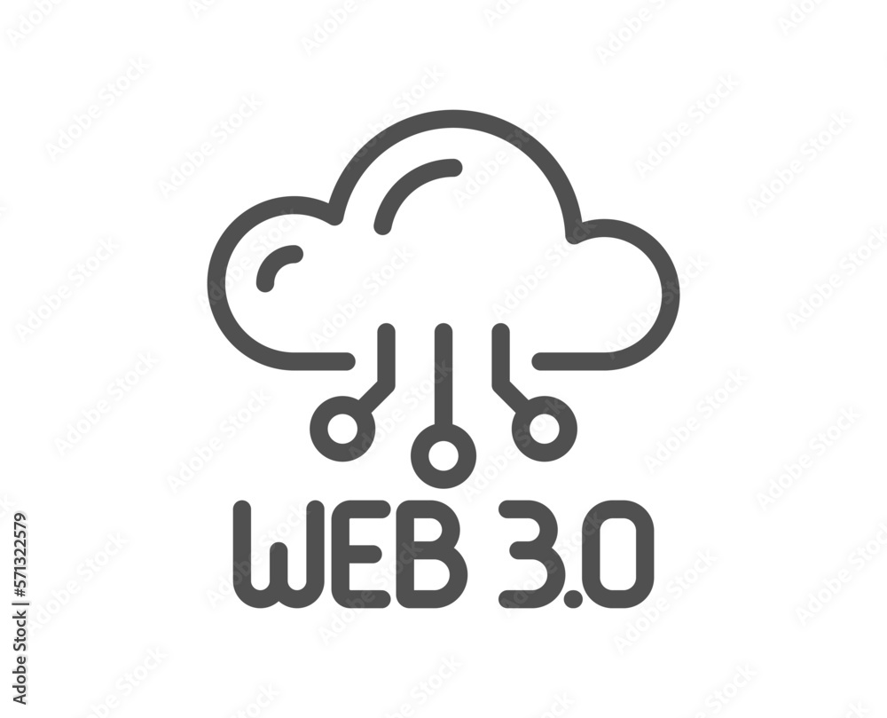 Web3 line icon. Web 3.0 internet technology sign. Decentralized system symbol. Quality design element. Linear style web3 icon. Editable stroke. Vector Web3 line icon. Web 3.0 internet technology sign. Decentralized system symbol. Quality design element. Linear style web3 icon. Editable stroke. Vector