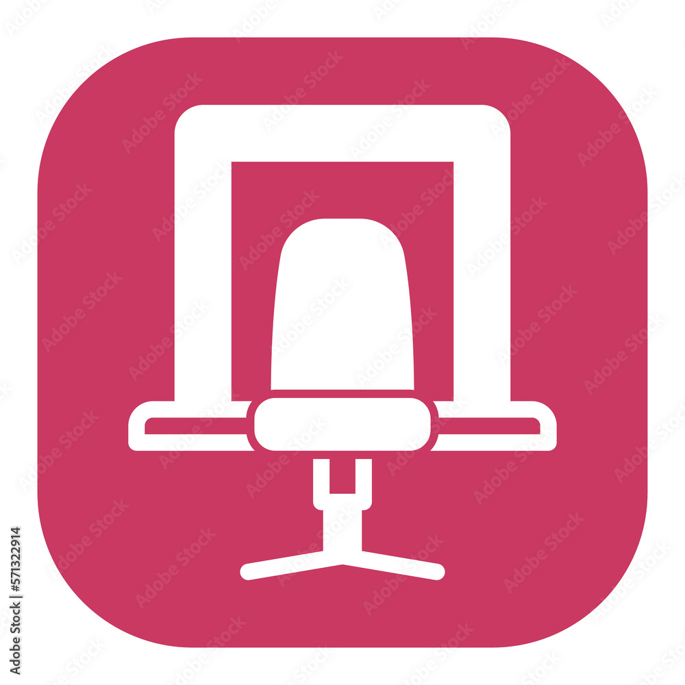 Table, chair and mirror in dressing room - icon, illustration on white background, color glyph style Table, chair and mirror in dressing room - icon, illustration on white background, color glyph style