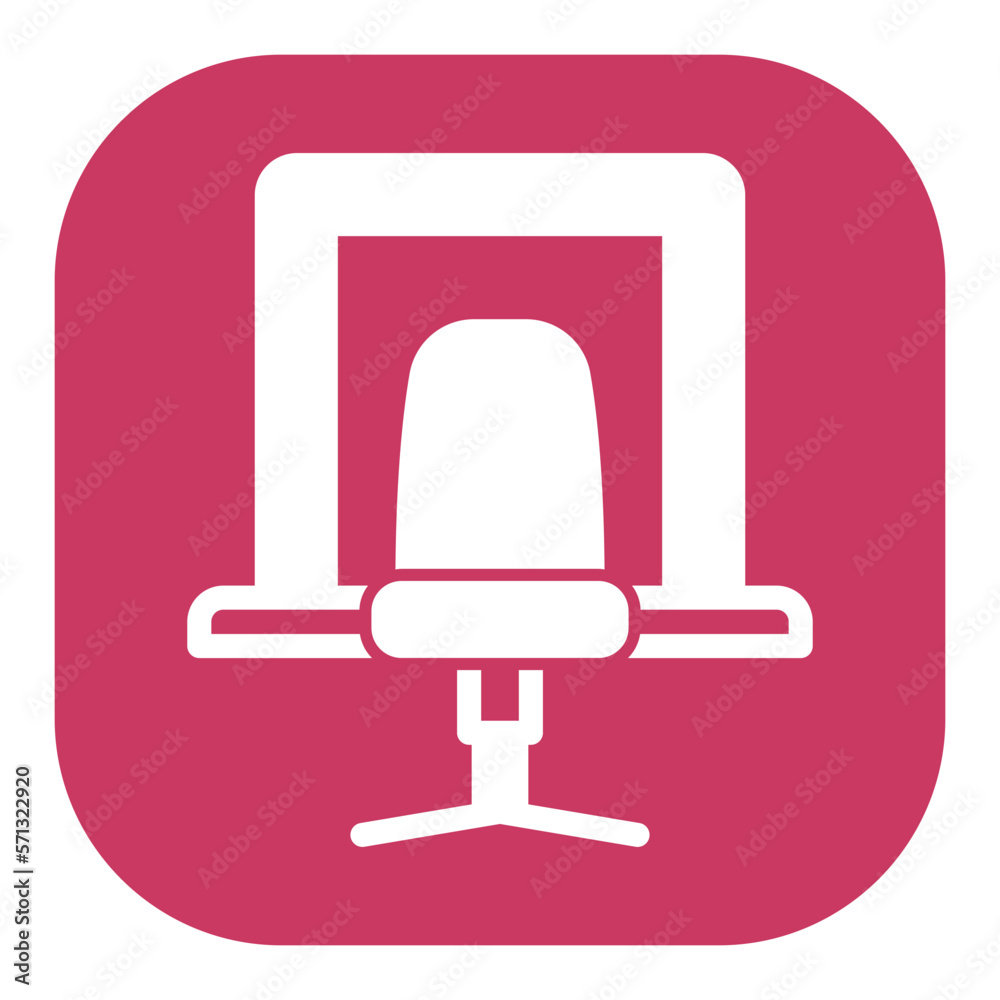 Table, chair and mirror in dressing room - icon, illustration on white background, color glyph style Table, chair and mirror in dressing room - icon, illustration on white background, color glyph style