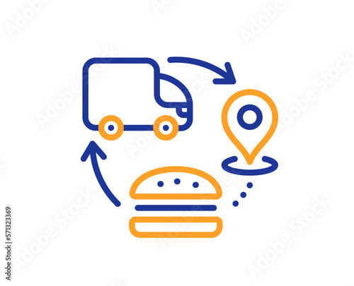 Supply chain line icon. Food delivery sign. Products supplier symbol. Colorful thin line outline concept. Linear style supply chain icon. Editable stroke. Vector