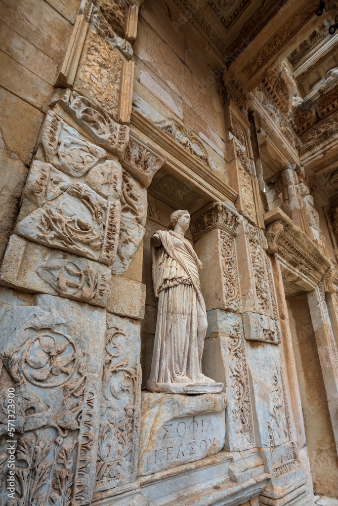 Ephesus ancient city of izmir and famous landmark celsus library, touristic destination