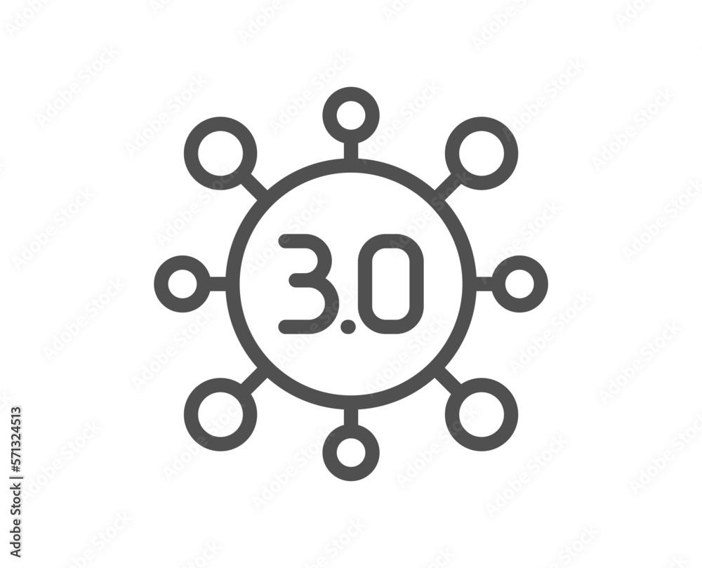 Web3 line icon. Web 3.0 internet technology sign. Decentralized system symbol. Quality design element. Linear style web3 icon. Editable stroke. Vector