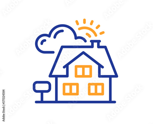Realtor line icon. Real estate agent sign. Property agency symbol. Colorful thin line outline concept. Linear style realtor icon. Editable stroke. Vector