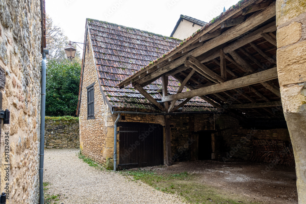 Saint leon sur Vezere is old medieval town, Perigord Noir in Dordogne, France. Saint leon sur Vezere is old medieval town, Perigord Noir in Dordogne, France.