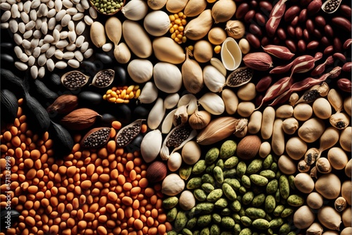 Mixed dry uncooked legumes full background
