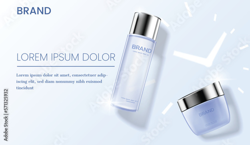 Anti aging cosmetic ads with clock icon