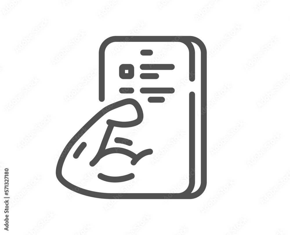 Fitness line icon. Online exercise sign. Live coach symbol. Quality design element. Linear style fitness icon. Editable stroke. Vector Fitness line icon. Online exercise sign. Live coach symbol. Quality design element. Linear style fitness icon. Editable stroke. Vector