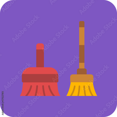 Sweeping Tools Multicolor Round Corner Flat Icon