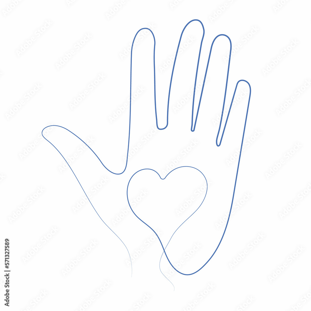 National month of volunteering April, icon, volunteer icon hand with heart. Concept of volunteering National month of volunteering April, icon, volunteer icon hand with heart. Concept of volunteering