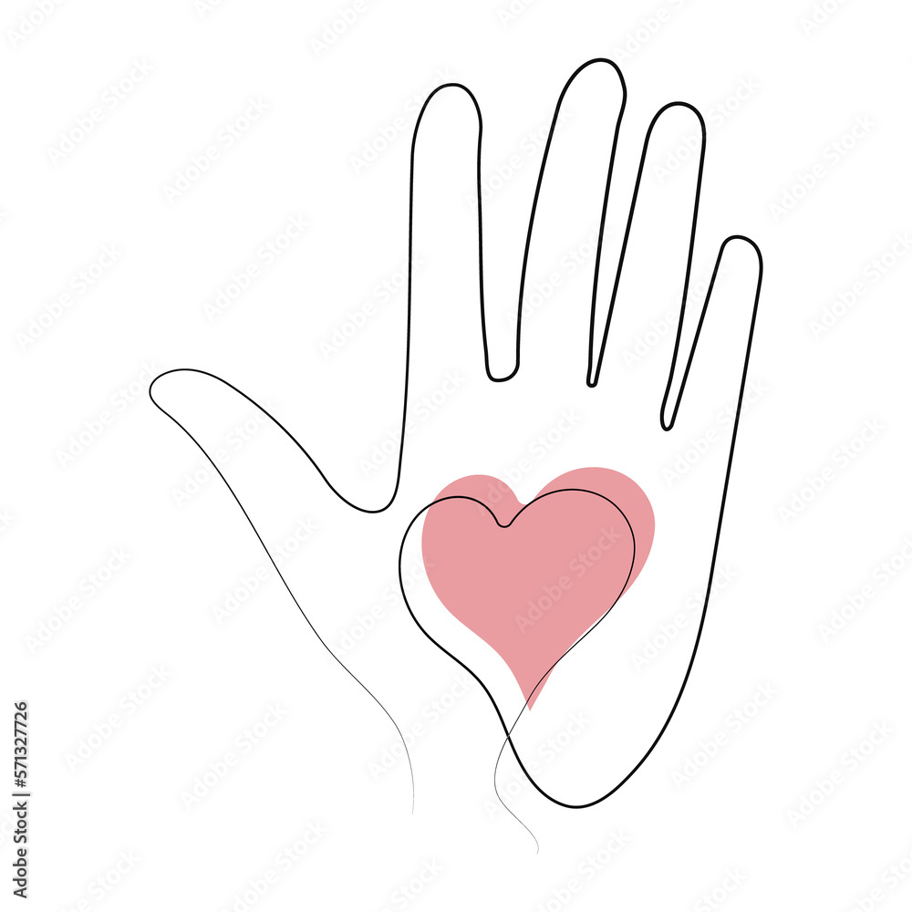 Obraz premium National month of volunteering April, icon, volunteer icon hand with heart. Concept of volunteering