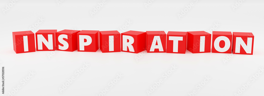 Luxury inscription inspiration on grey podium, soft light, smooth background, 3d rendering