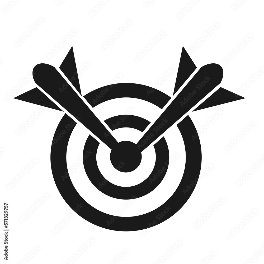 Vector illustration, target and arrow icon. Flat design. Isolated on a white background. Vector illustration, target and arrow icon. Flat design. Isolated on a white background.