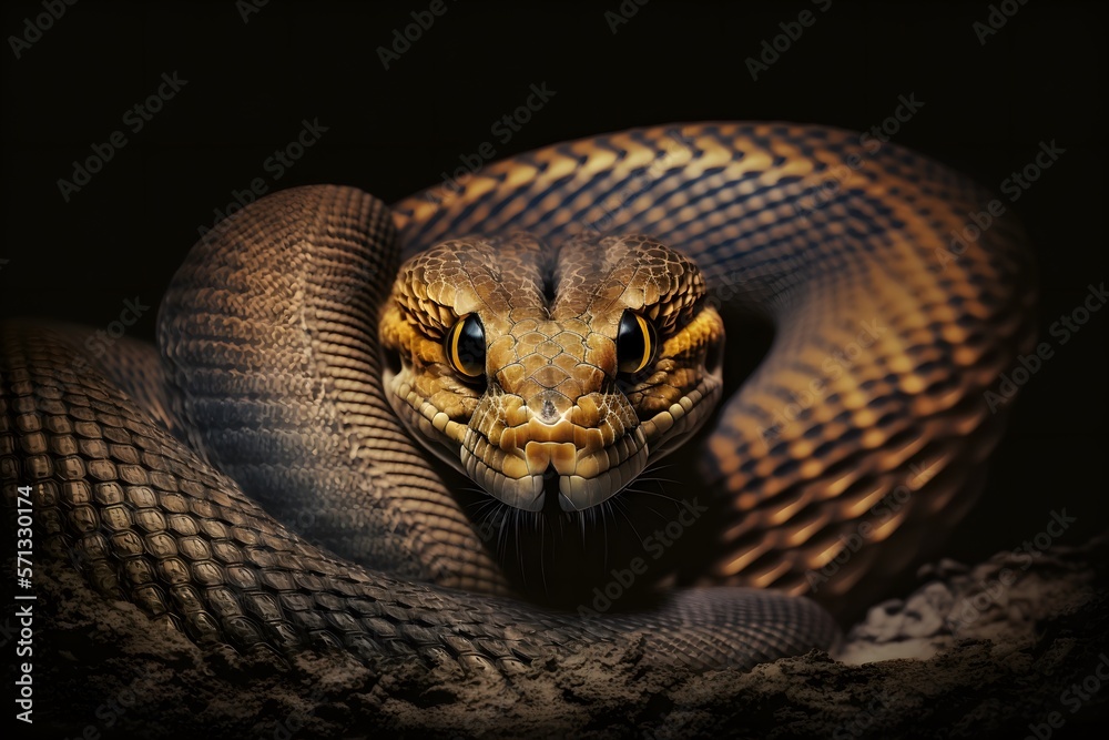 Fototapeta premium Close up of a King cobra , Ai Generative