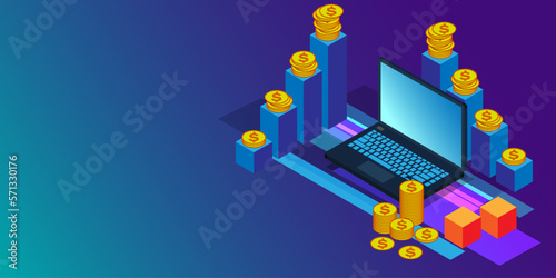 concept stock market investment currency exchange online investment background.business illustration