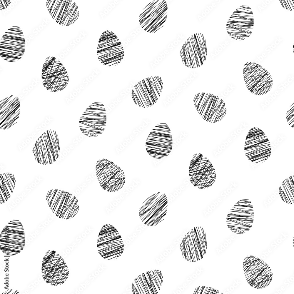 Easter seamless patern. Easter eggs with different lines isolated on white background.Holiday decoration for easter holiday. Vector illustration Easter seamless patern. Easter eggs with different lines isolated on white background.Holiday decoration for easter holiday. Vector illustration