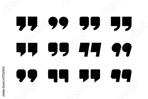 Set of quote mark, quotes icon vector sign design