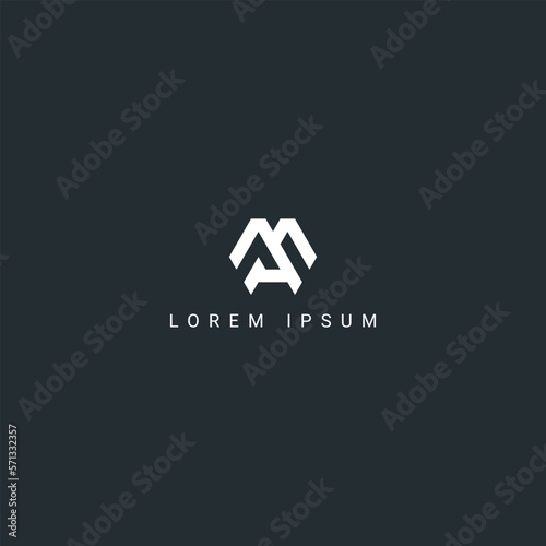 Creative minimal letter MA AM logo monogram icon design vector template