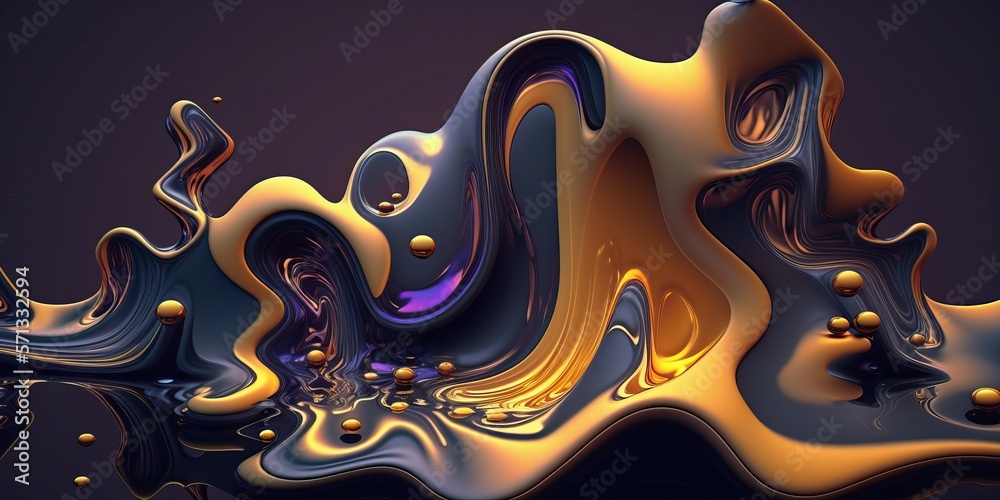 Abstract fluid 3d background render, colorful, generative ai