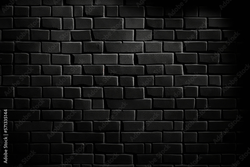 black brick wall background. Illustrations AI Generative