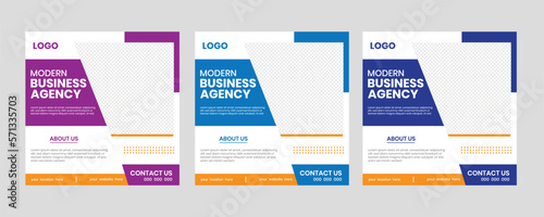 Corporate square banner, advertising background presentation banner, company idea, sale, web story slides design elements