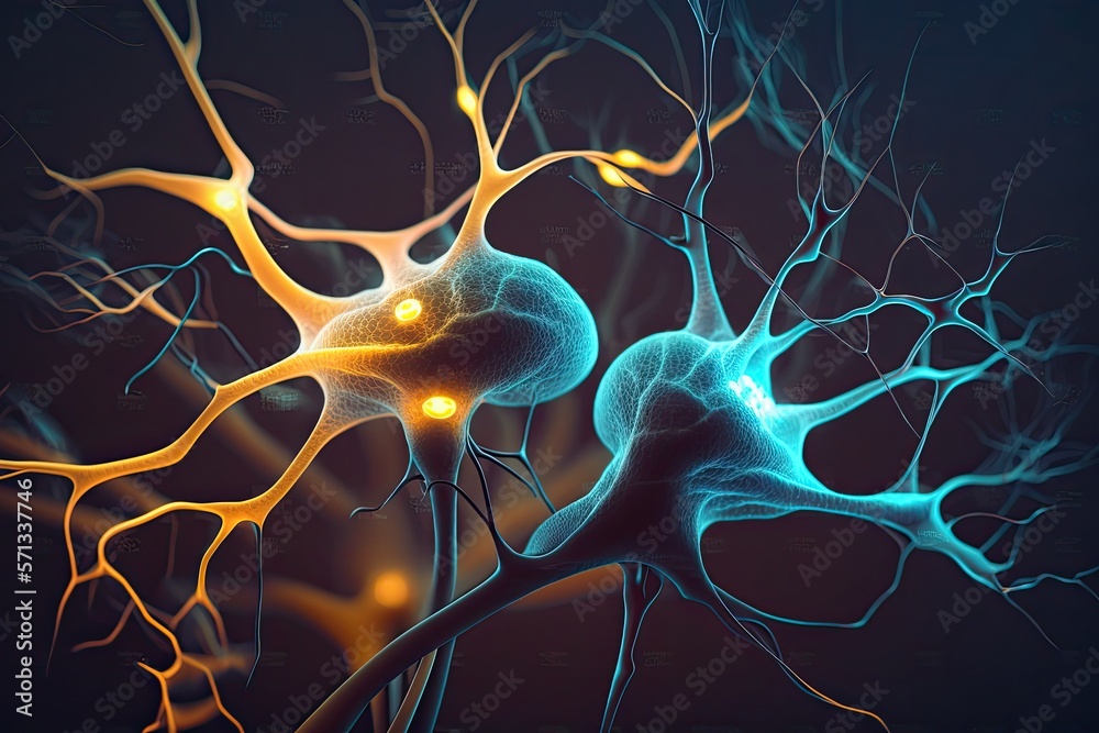illustration of neural connections inside the brain - Created with generative ai illustration of neural connections inside the brain - Created with generative ai