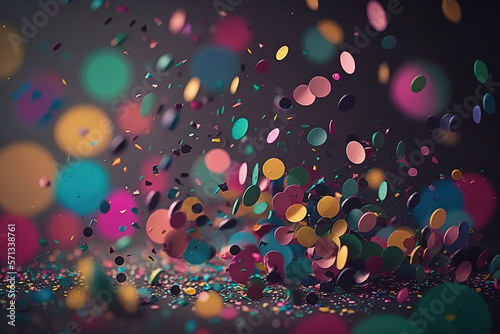 Abstract background of colorful confetti. Generative AI Art. © SERHII