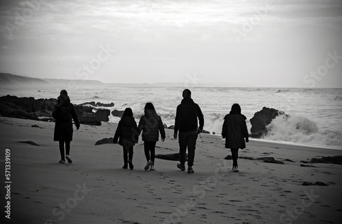 People on the beach, Atlantic coast