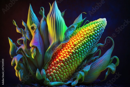 Psychoactive Ear of Corn, Ergot Fungus, Psychedelic Crop [Generative AI] photo