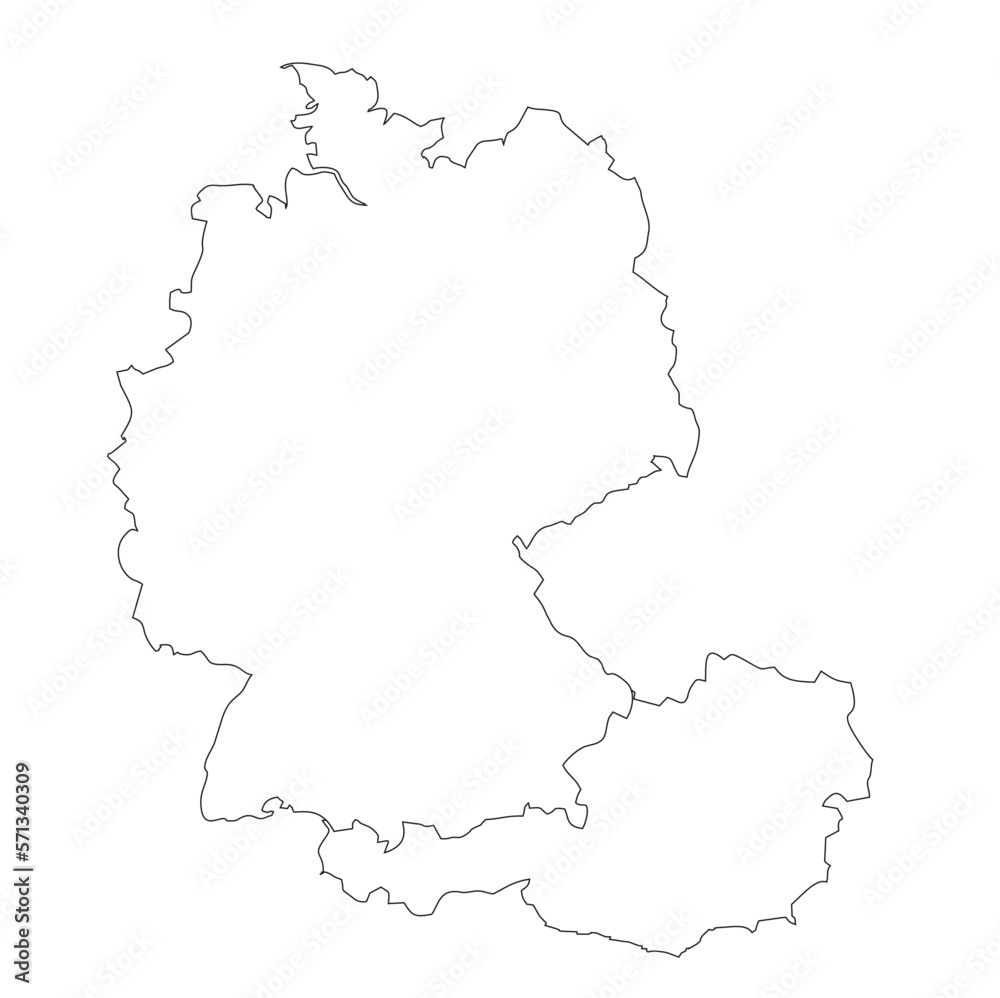 Austria and Germany - map country border