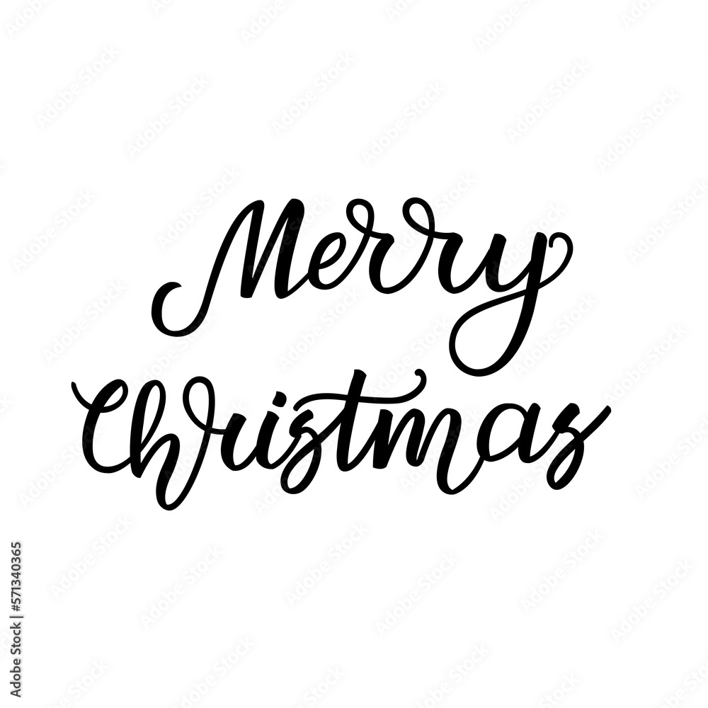 Merry Christmas. Handwritten lettering isolated on white background. illustration for greeting cards, posters and much more.