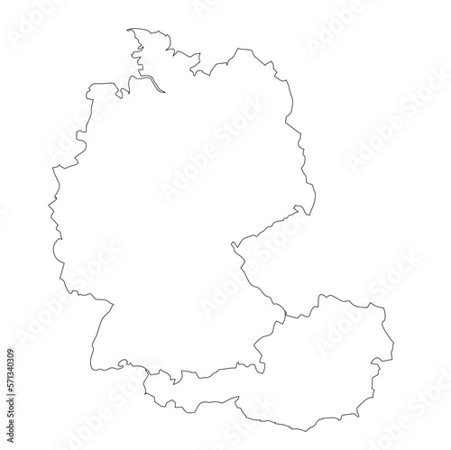 Austria and Germany - map country border