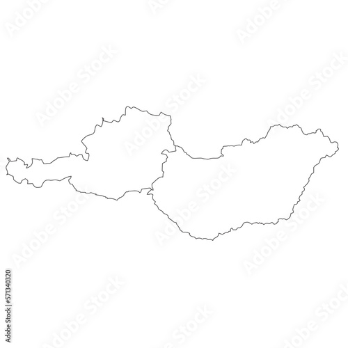 Austria and Hungary - map country border