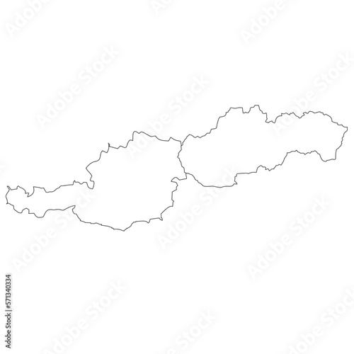 Austria and Slovakia - map country border