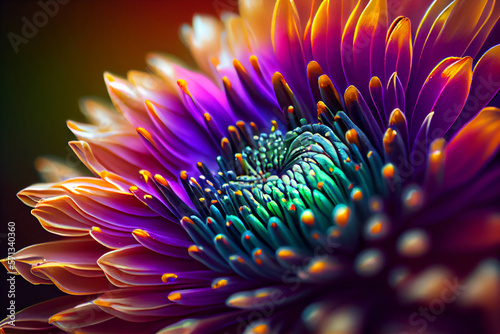 Fresh summer flower. A close-up of a vibrant flower in a vivid, impressionist style. AI.