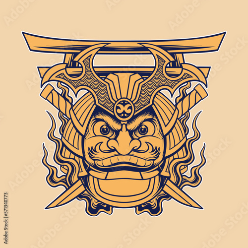 Japanese daruma vector illustration set design