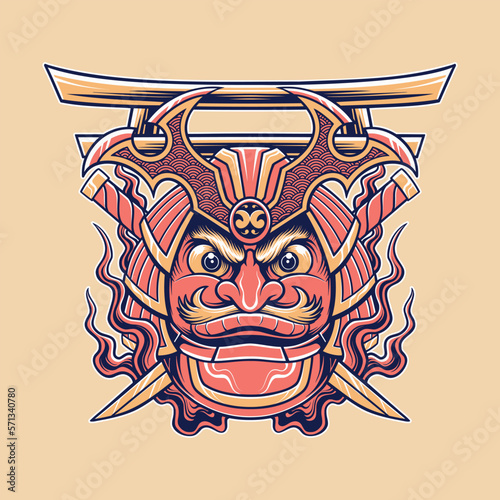 Vector of Japanese daruma illustration design